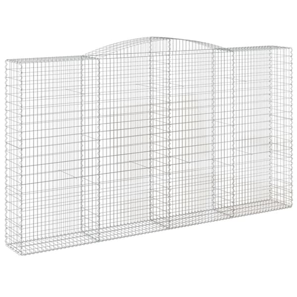 vidaXL Gabionkurv buet 400x50x220/240 cm galvanisert jern
