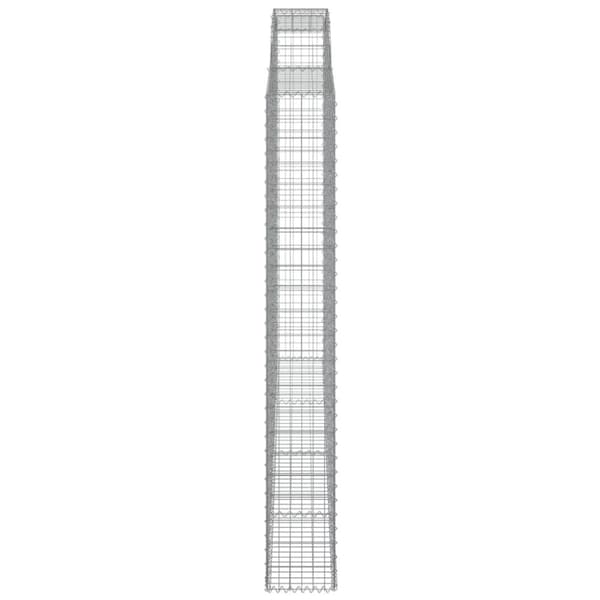 vidaXL Gabionkurv buet 300x30x220/240 cm galvanisert jern
