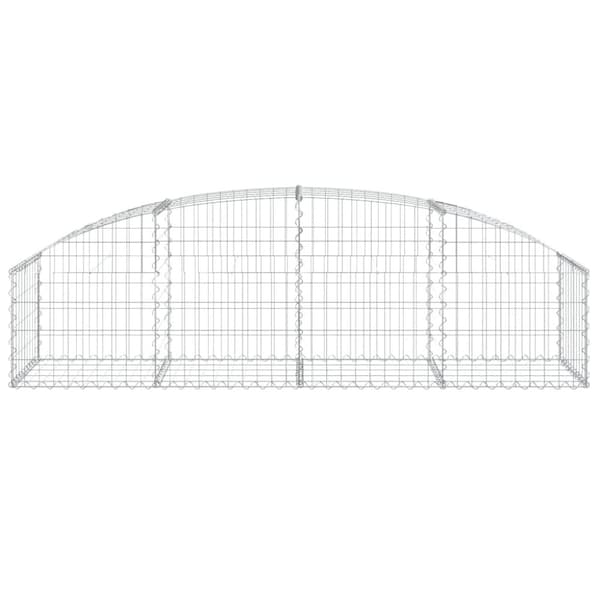 vidaXL Kaareva kivikori 200x50x40/60 cm galvanoitu rauta