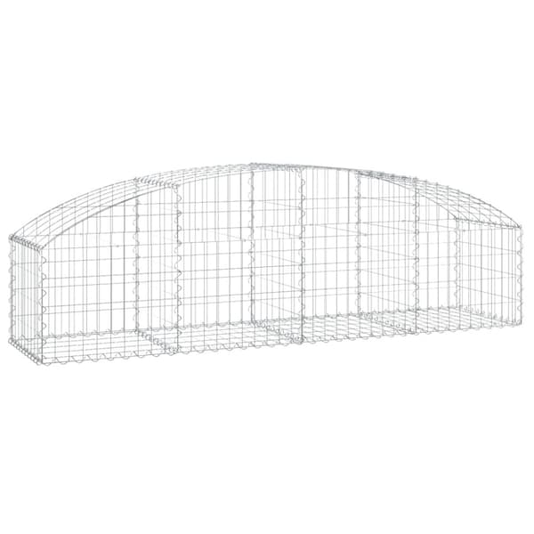 vidaXL Kaareva kivikori 200x50x40/60 cm galvanoitu rauta