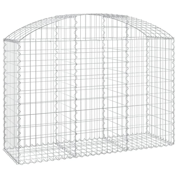 vidaXL buet gabionkurv 150x50x100/120 cm galvaniseret jern