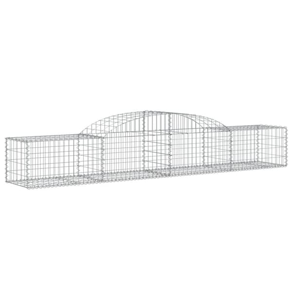 vidaXL Gabion bågformad 300x50x40/60 cm galvaniserat järn