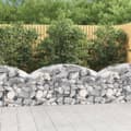 Miniatyrbillede 1 af 5: vidaXL buet gabionkurv 150x50x60/80 cm galvaniseret jern