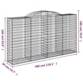 Miniatyrbillede 5 af 5: vidaXL buet gabionkurv 300x50x160/180 cm galvaniseret jern