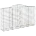 Miniatyrbillede 2 af 5: vidaXL buet gabionkurv 300x50x160/180 cm galvaniseret jern