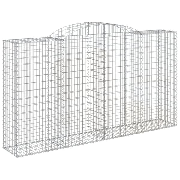 vidaXL buet gabionkurv 300x50x160/180 cm galvaniseret jern