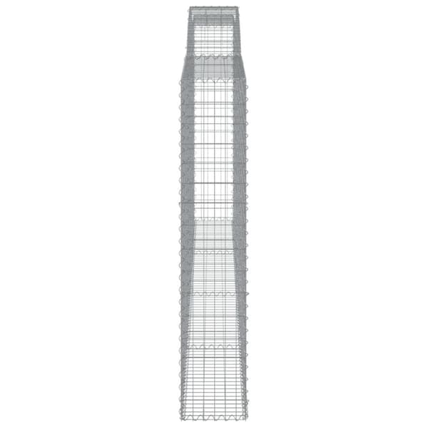 vidaXL buet gabionkurv 400x30x160/180 cm galvaniseret jern