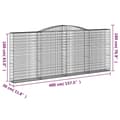 Miniatyrbillede 5 af 5: vidaXL buet gabionkurv 400x30x160/180 cm galvaniseret jern