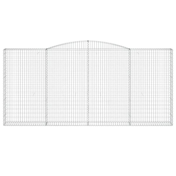 vidaXL Kaareva kivikori 400x30x180/200 cm galvanoitu rauta