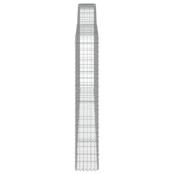 vidaXL Kaareva kivikori 400x30x180/200 cm galvanoitu rauta