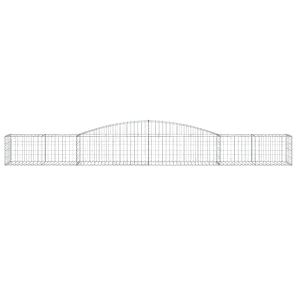 vidaXL Gabionkurv buet 400x50x40/60 cm galvanisert jern