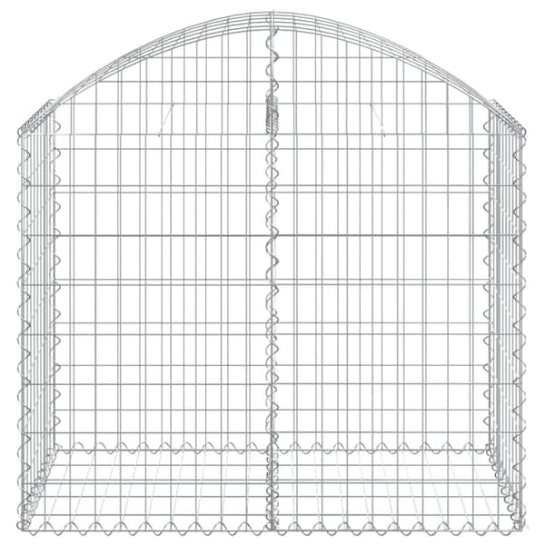 vidaXL buet gabionkurv 100x50x80/100 cm galvaniseret jern
