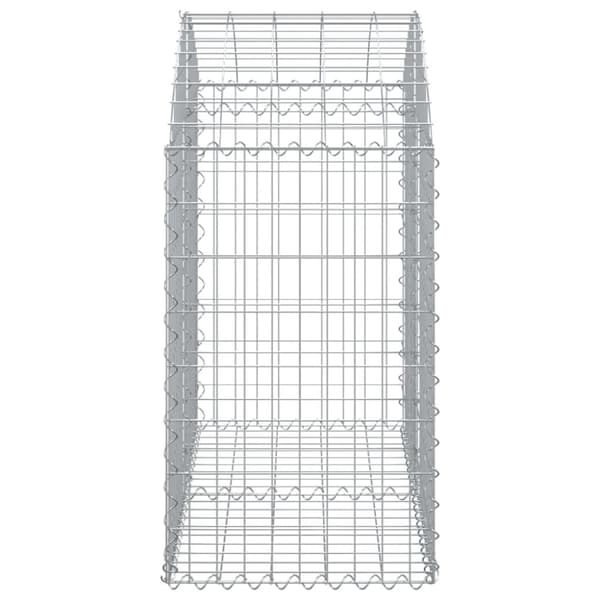 vidaXL buet gabionkurv 100x50x80/100 cm galvaniseret jern