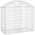 Miniatyrbillede 2 af 5: vidaXL buet gabionkurv 100x50x80/100 cm galvaniseret jern