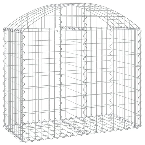 vidaXL buet gabionkurv 100x50x80/100 cm galvaniseret jern