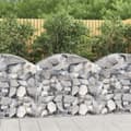 Miniatyrbillede 1 af 5: vidaXL buet gabionkurv 100x50x80/100 cm galvaniseret jern