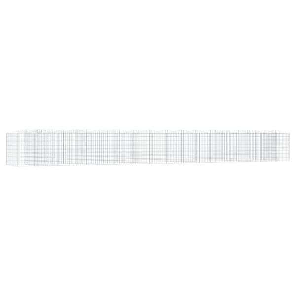 vidaXL buet gabion-højbed 800x100x100 cm galvaniseret jern