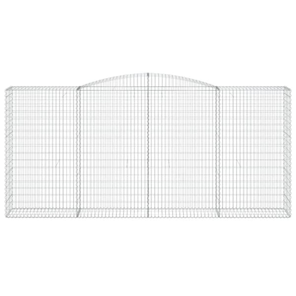 vidaXL Gabionkurv buet 400x50x180/200 cm galvanisert jern