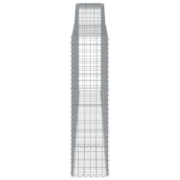 vidaXL Gabionkurv buet 400x50x180/200 cm galvanisert jern