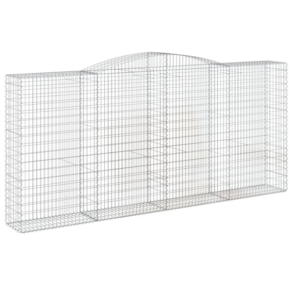 vidaXL Gabionkurv buet 400x50x180/200 cm galvanisert jern