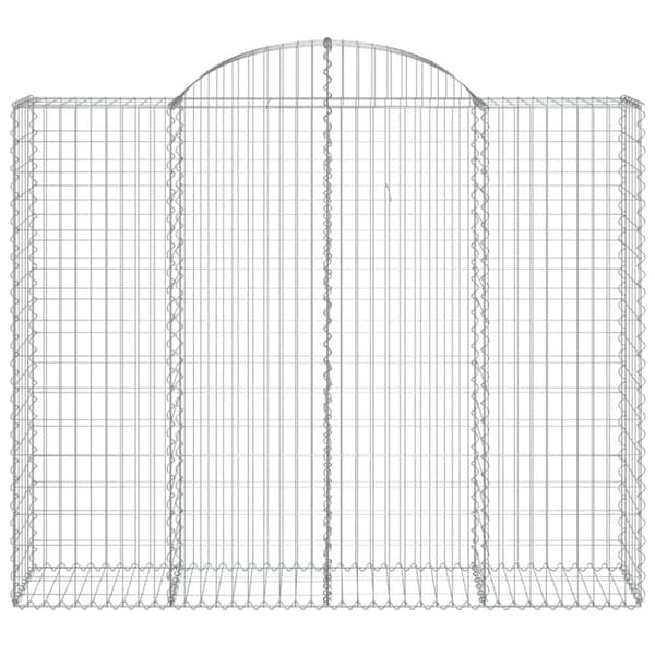 vidaXL Gabion bågformad 200x50x160/180 cm galvaniserat järn