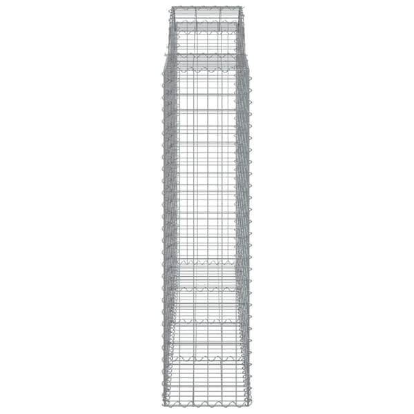 vidaXL Gabion bågformad 200x50x160/180 cm galvaniserat järn