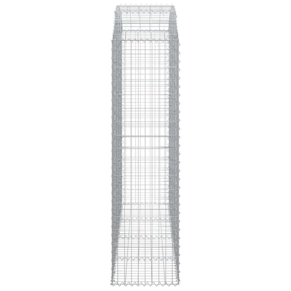 vidaXL buet gabionkurv 200x50x180/200 cm galvaniseret jern