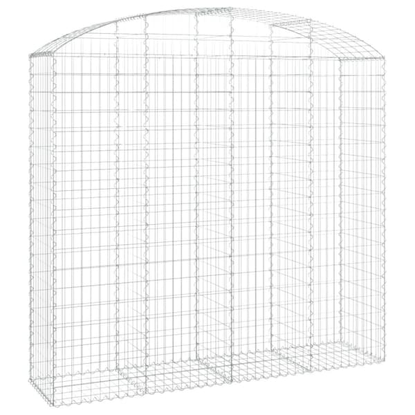 vidaXL buet gabionkurv 200x50x180/200 cm galvaniseret jern
