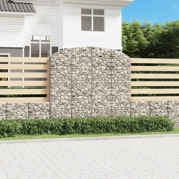 vidaXL buet gabionkurv 200x50x180/200 cm galvaniseret jern
