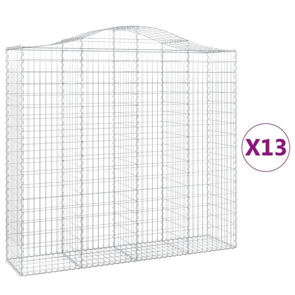 vidaXL Kaarevat kivikorit 13 kpl 200x50x180/200 cm galvanoitu rauta
