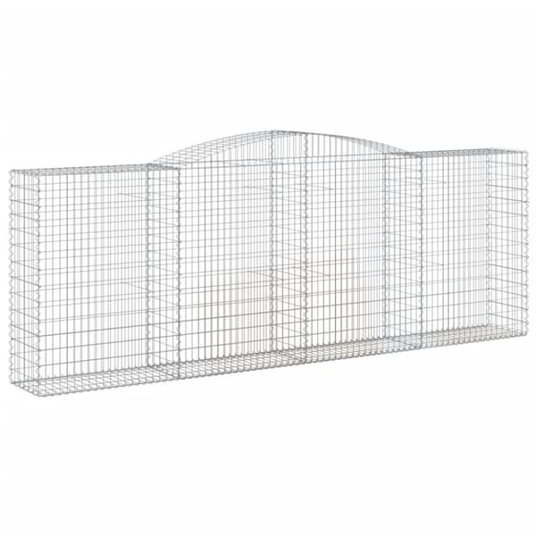 vidaXL Kaareva kivikori 400x50x140/160 cm galvanoitu rauta
