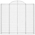 Miniatyrbillede 3 af 5: vidaXL buet gabionkurv 200x30x180/200 cm galvaniseret jern