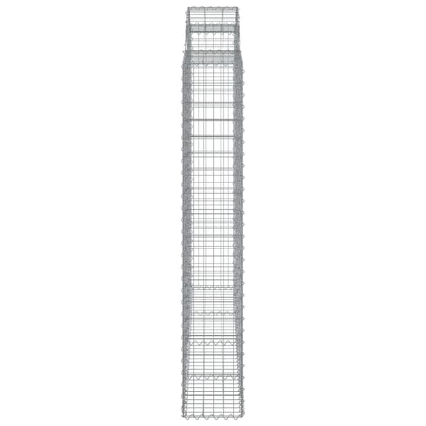 vidaXL buet gabionkurv 200x30x180/200 cm galvaniseret jern
