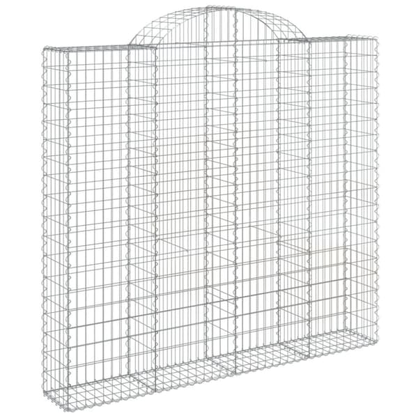 vidaXL buet gabionkurv 200x30x180/200 cm galvaniseret jern