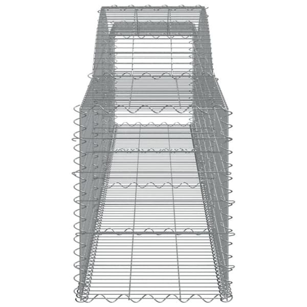 vidaXL buet gabionkurv 400x50x60/80 cm galvaniseret jern