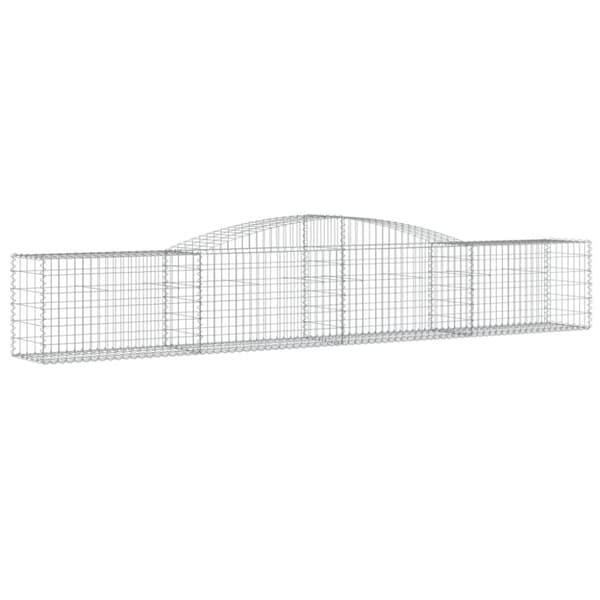 vidaXL buet gabionkurv 400x50x60/80 cm galvaniseret jern