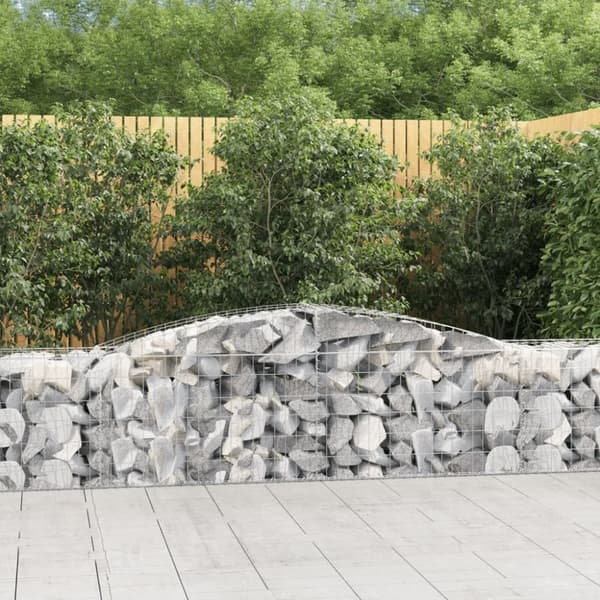 vidaXL buet gabionkurv 400x50x60/80 cm galvaniseret jern