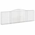 Miniatyrbillede 2 af 5: vidaXL buet gabionkurv 400x30x120/140 cm galvaniseret jern