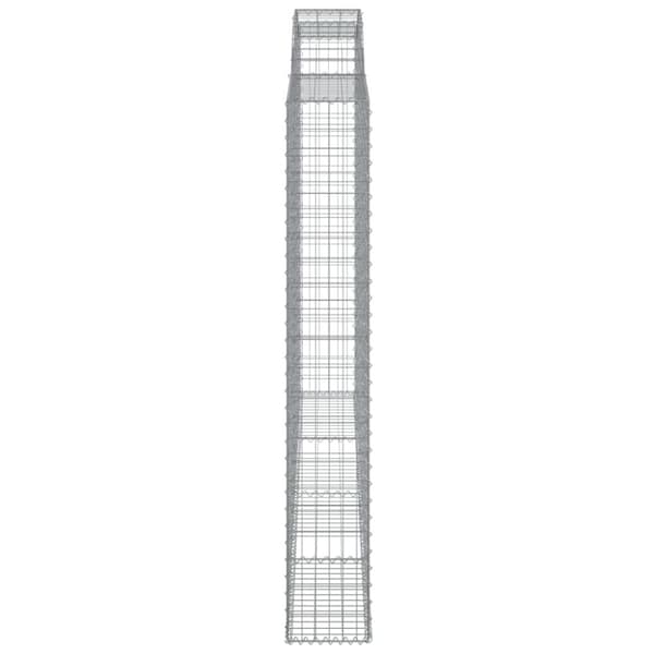 vidaXL Kaareva kivikori 300x30x200/220 cm galvanoitu rauta