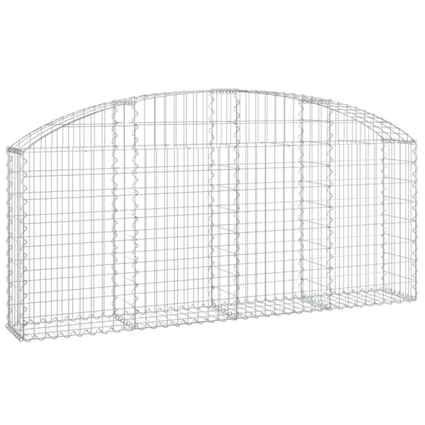 vidaXL buet gabionkurv 200x30x80/100 cm galvaniseret jern