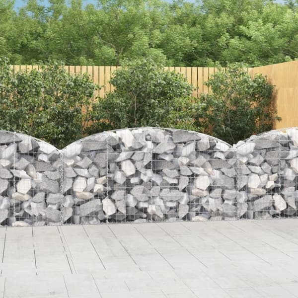 vidaXL buet gabionkurv 200x30x80/100 cm galvaniseret jern