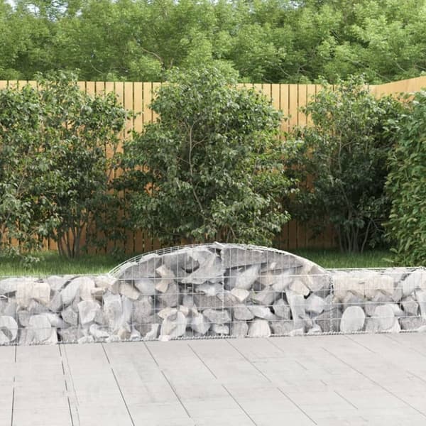 vidaXL buet gabionkurv 300x30x40/60 cm galvaniseret jern