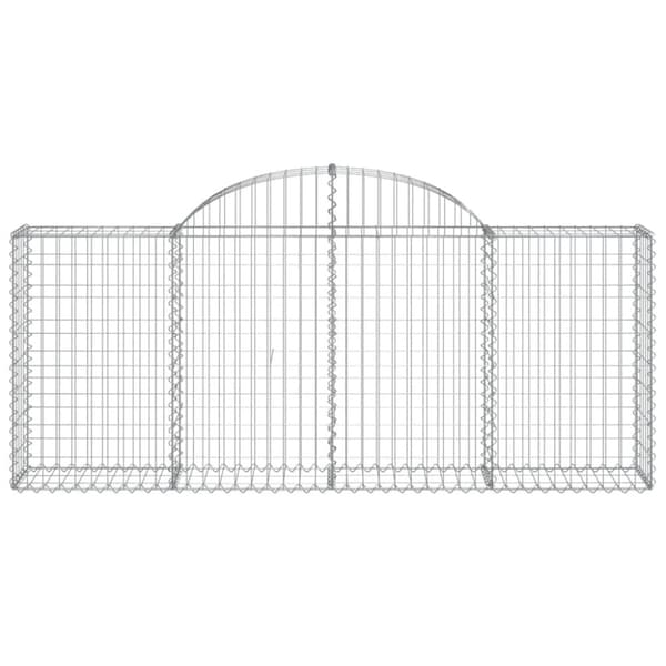 vidaXL buet gabionkurv 200x30x80/100 cm galvaniseret jern