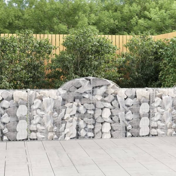 vidaXL buet gabionkurv 200x30x80/100 cm galvaniseret jern