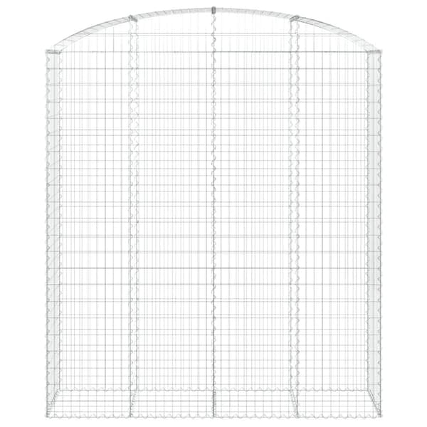 vidaXL Kaareva kivikori 200x50x220/240 cm galvanoitu rauta