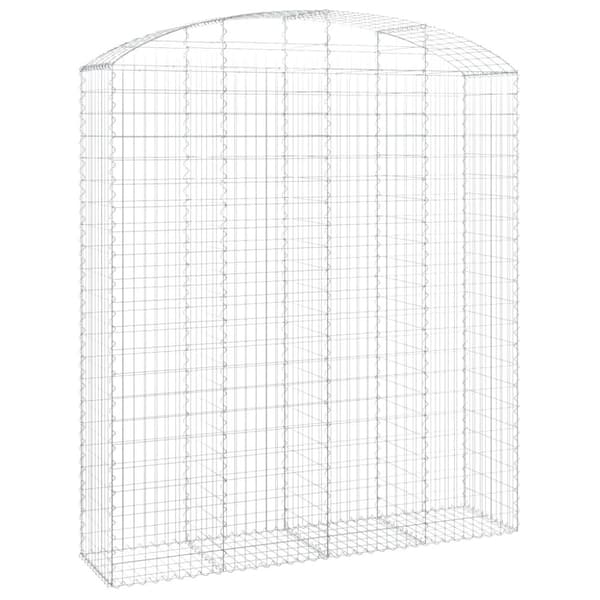 vidaXL Kaareva kivikori 200x50x220/240 cm galvanoitu rauta