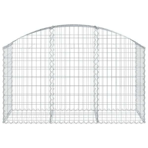 vidaXL Kaareva kivikori 150x50x80/100 cm galvanoitu rauta