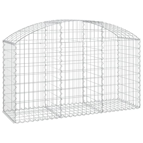 vidaXL Kaareva kivikori 150x50x80/100 cm galvanoitu rauta