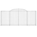 Miniatyrbillede 3 af 5: vidaXL buet gabionkurv 300x50x120/140 cm galvaniseret jern