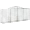 Miniatyrbillede 2 af 5: vidaXL buet gabionkurv 300x50x120/140 cm galvaniseret jern